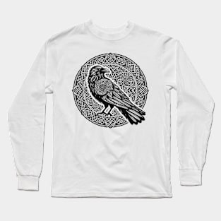 Raven Celtic Mandala Long Sleeve T-Shirt